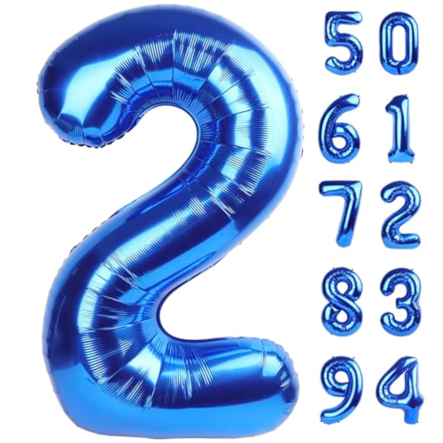Navy Blue 2 Balloon, Number Balloon 40 Inch, Two Number Birthday Decorations, Second 2Nd Birthday Party Supplies, Number 2