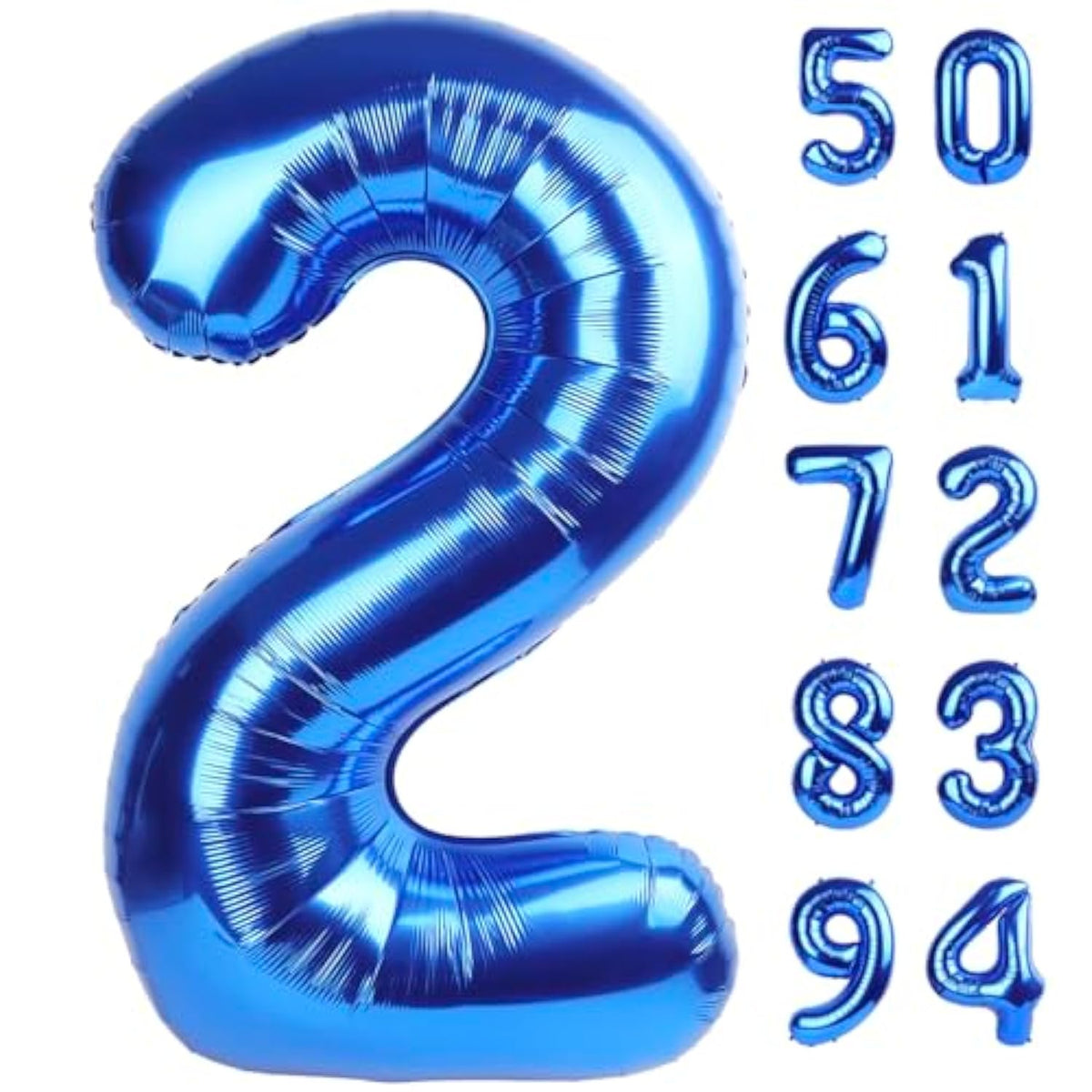 Navy Blue 2 Balloon, Number Balloon 40 Inch, Two Number Birthday Decorations, Second 2Nd Birthday Party Supplies, Number 2