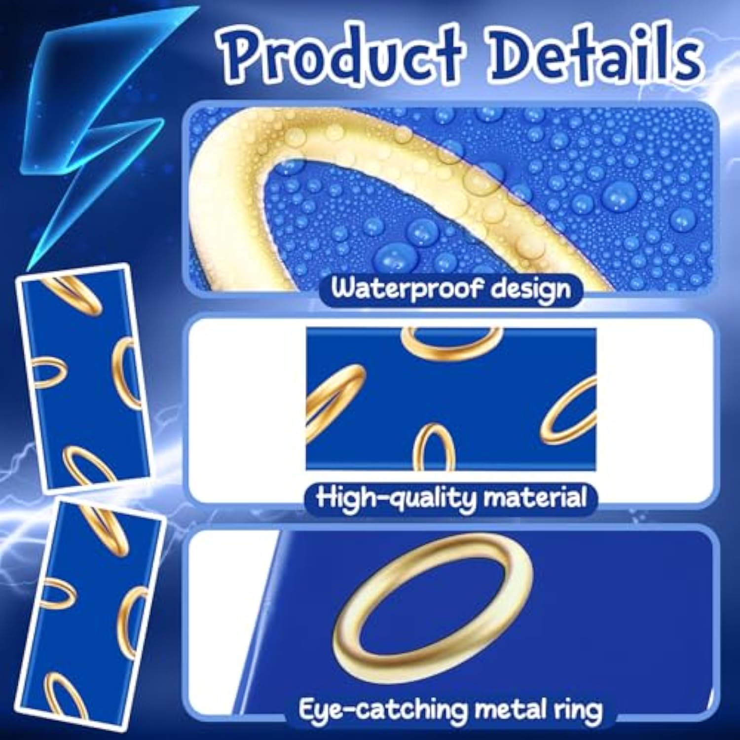 3 Pcs Blue With Gold Ring Print Plastic Tablecloth 108 X 54 Inches Cartoon Tinsel Table Cover Video Games Party Decor Birthday Themed Party Decoration Supplies