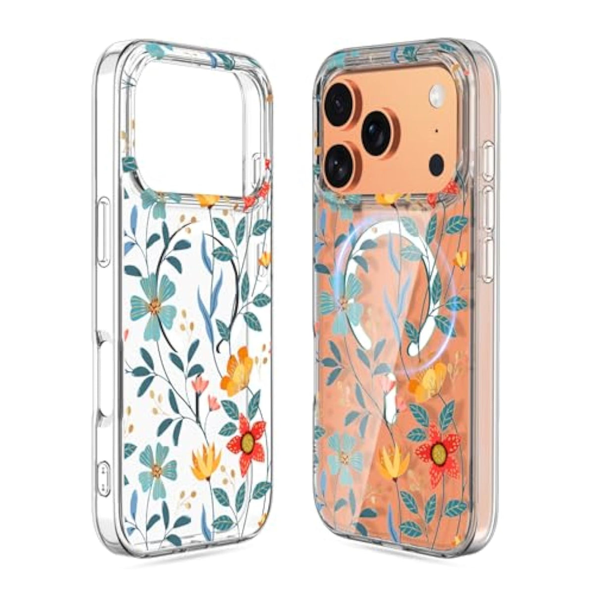 For Iphone 17 Pro Case, Compatible With Magsafe, Flower Design Clear Slim Soft Bumper, See-Through Protective Floral Cute Phone Cover For Iphone 17 Pro 6.3’’ 2025 Women Girls