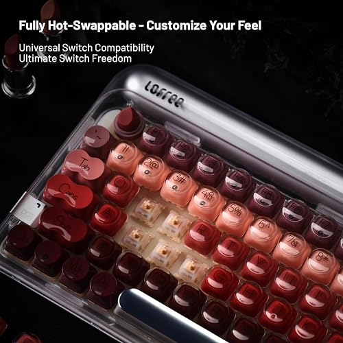 Dot Lipstick Elegant 84 Keys Mechanical Keyboard, White Backlit Hot-Swappable Rechargeable Wireless Keyboard With Gasket Design, 3 Modes Connection For Windows, Macos/Gateron Linear Switches