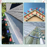 C7 C9 Christmas Lights Spring Clips,100Pcs Universal Clips Accommodate With E12 E17 Base & Mini Lights & Wire For Christmas String Lights Outdoor,Perfect For Outside Gutter Roofline Railing Fence