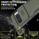 Heavy Duty Rugged Shockproof Protective Case for Google Pixel 8 Pro (Pine Green) - 2 in 1 Built-in Slide Camera Cover & Screen Protector
