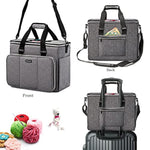 Knitting Bag, Large Yarn Storage Organizer, Crochet Bags And Totes, Yarn Bags For Crocheting, Yarn Holder Case For Knitting Needles, Crochet Hooks, Knitting Accessories, Unfinished Project, Grey.