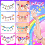 130 Pcs Charm Bracelet Making Kit, Jewelry Toy For Girl Age 8-12 Beads Craft Set For 5 6 7 8 9 10 11 12 Year Old Teenage Birthday Gift