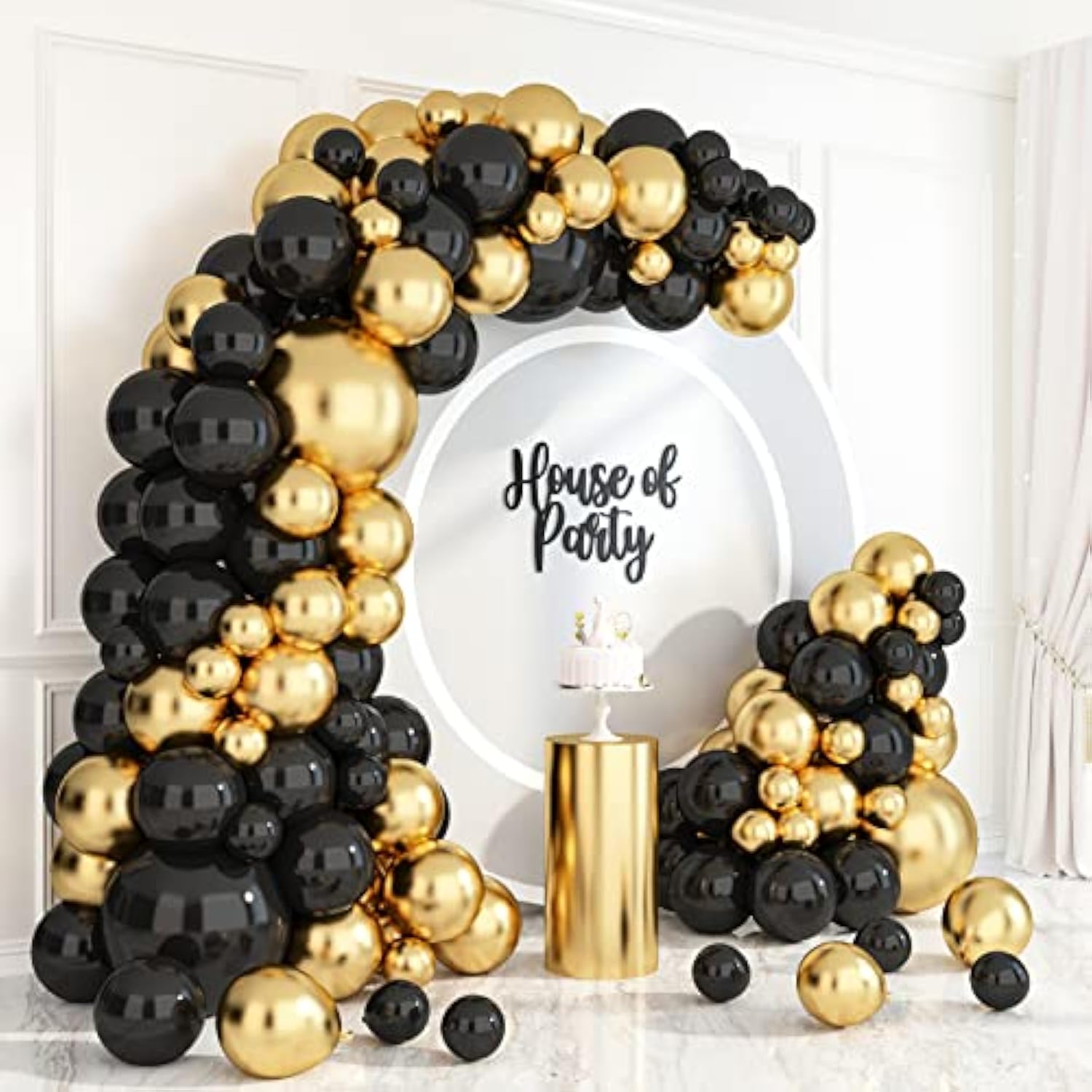 Black and Gold Balloon Arch Kit 99Pcs Garland for Graduation 2025 Party Decorations