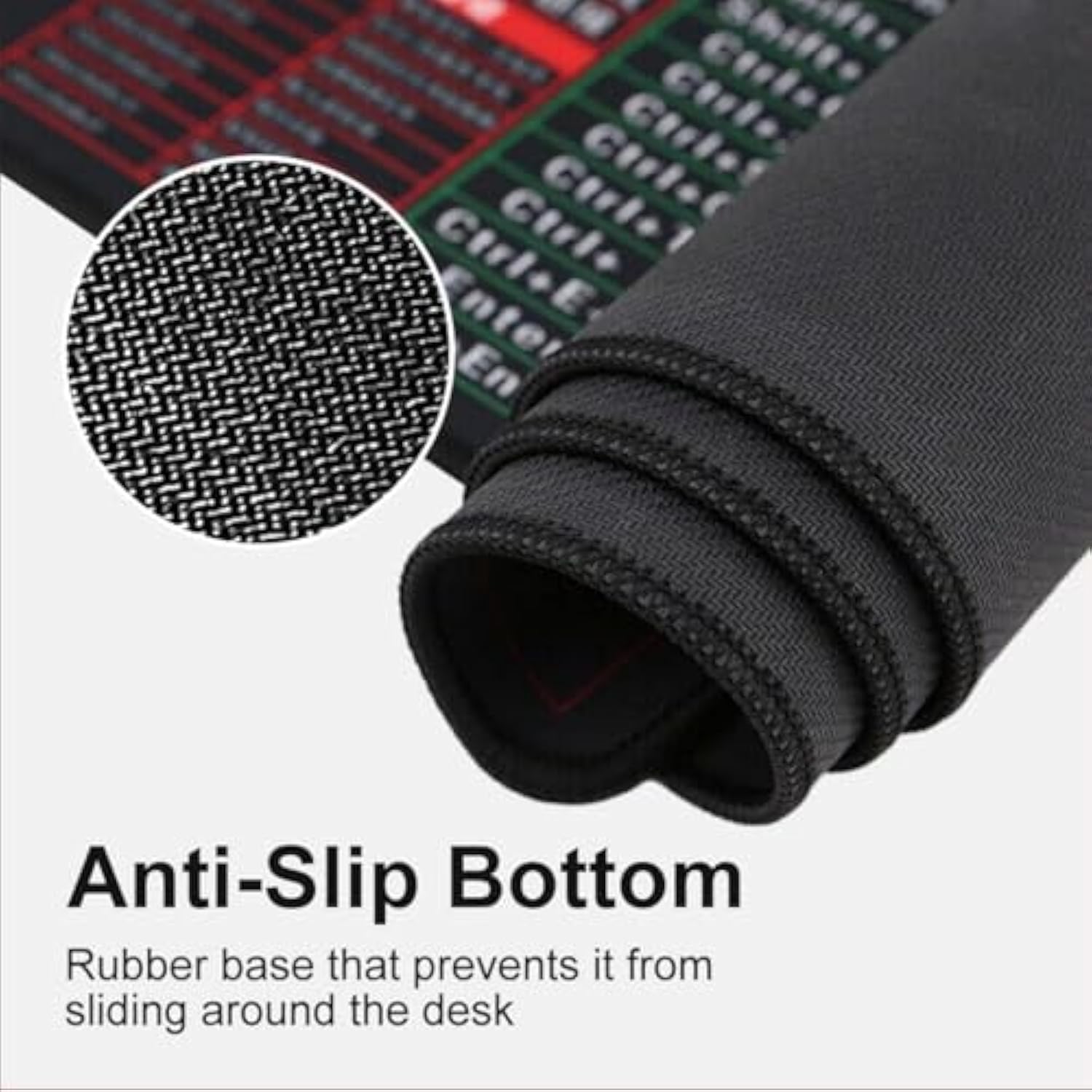 Excelpad Shortcut Mousepad, Getexcelpad Mouse Pad With Shortcuts For Desk, Rubber Sole Stitched Edge Get Excel Mouse Pad For Home Office (B)