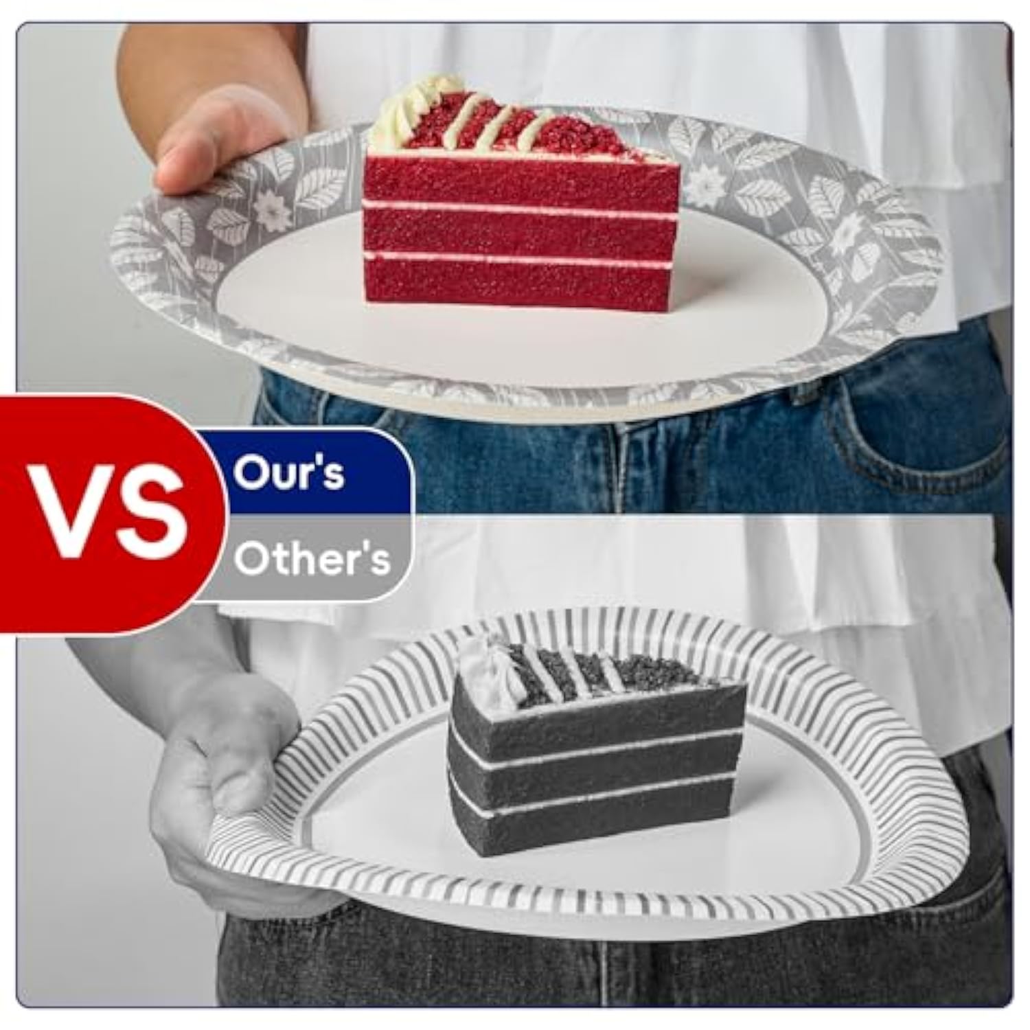 10 Inch 140 Pack Disposable Paper Plates,Soak Proof, Cut Proof, Heavy Duty Printed Paper Plates For Everyday Use