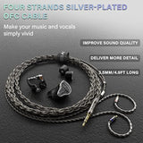 Bmaster5 In Ear Monitors, 1Dlc Diaphragm+4Ba 5 Drivers Drummers Headphones With Silver-Plated Ofc Cable, Noise Isolation Iem Earbuds For Musicians (Midnight Black)