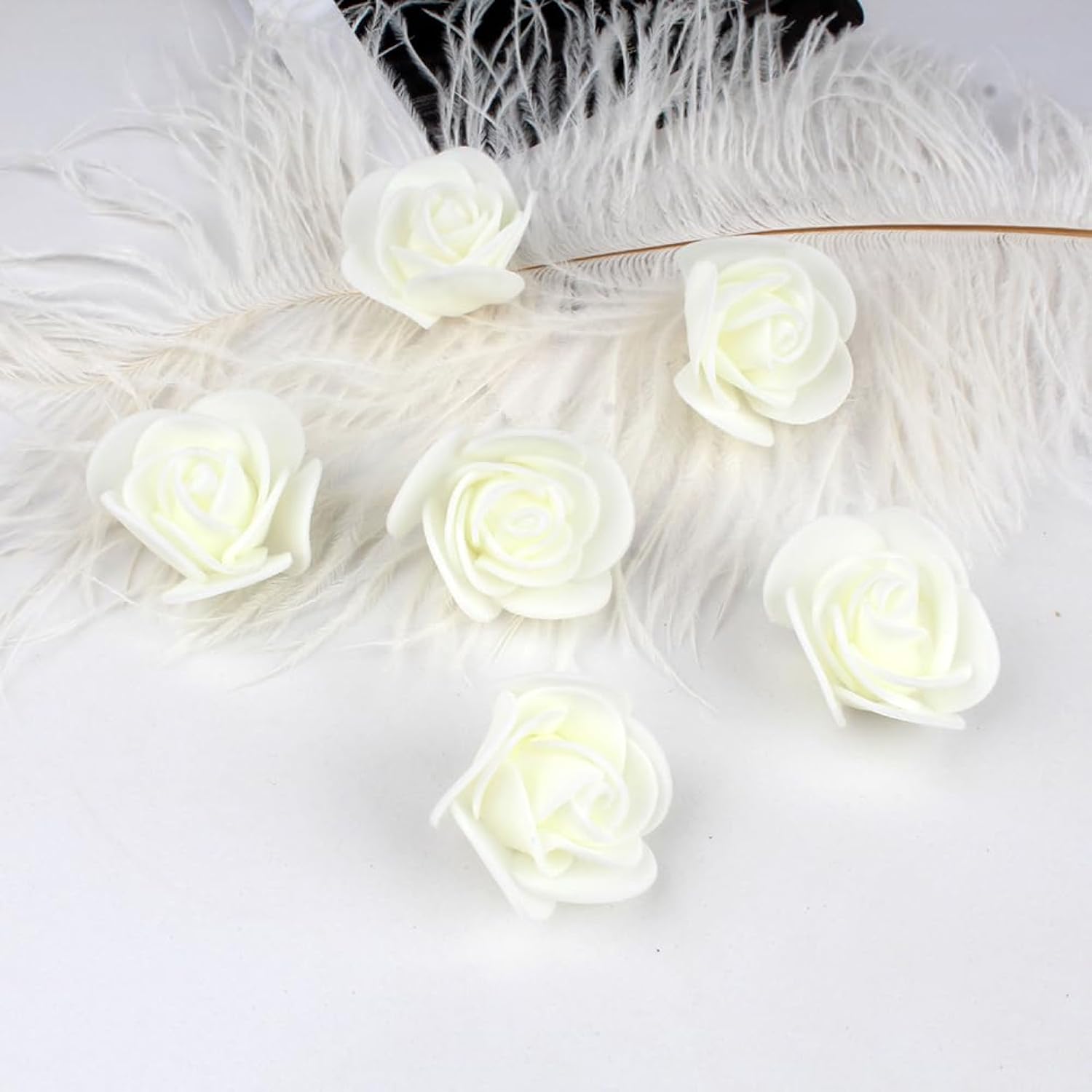 100 Pcs 3Cm Mini Pe Foam Flowers Tiny Artificial Rose Flower Heads Fake Foam Floral Heads Small Flatback Handmade Flowers With Round Double Sided Adhesive Stickers For Graduation Decor Red