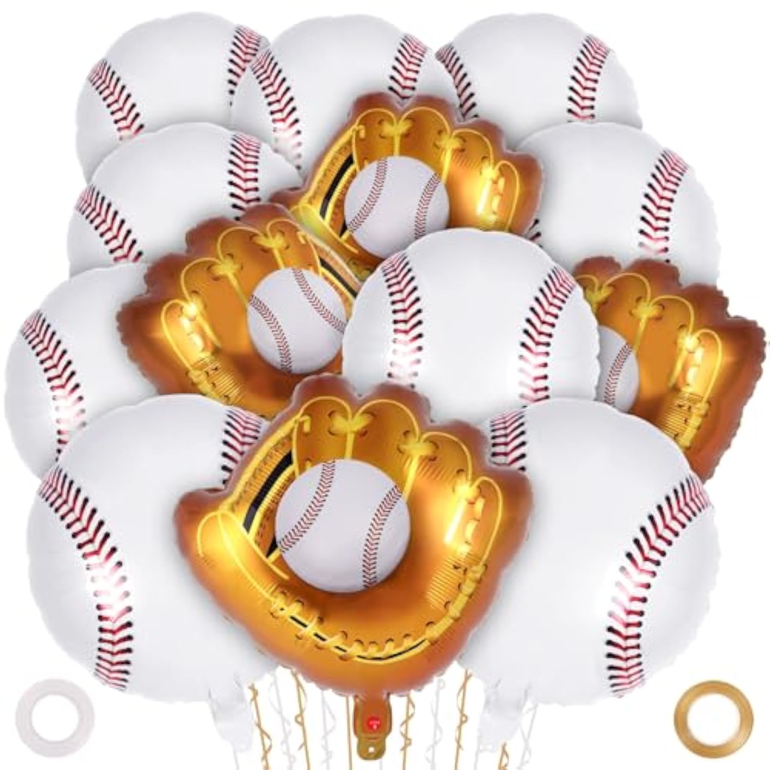 13-Piece Baseball Balloon Set – 20" Glove Foil Balloons & Sports-Themed Party Decorations for Birthdays & Baby Showers