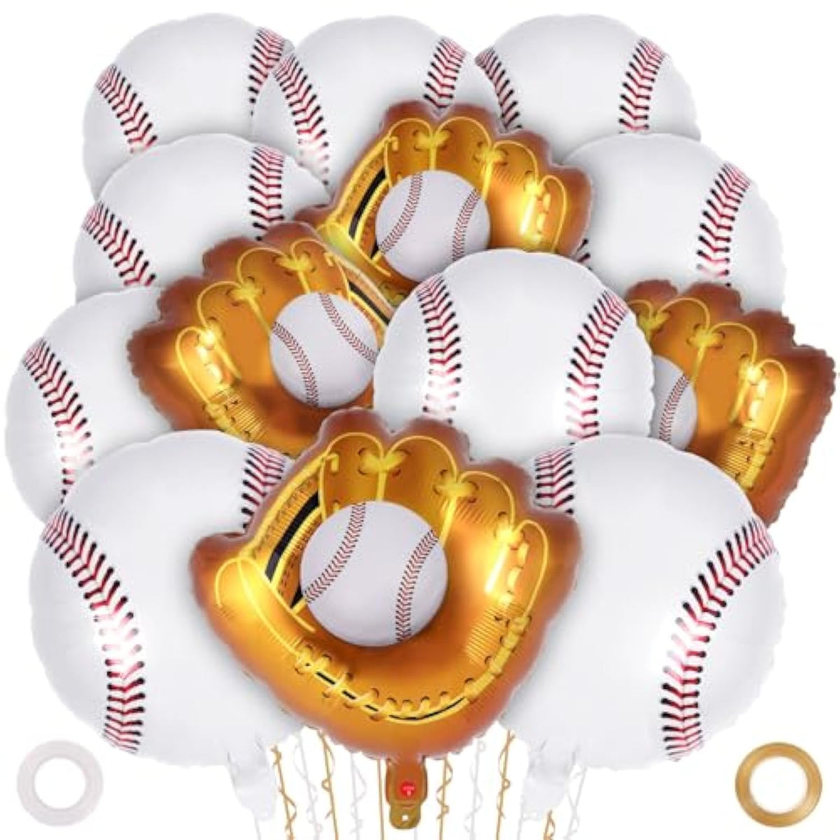 13-Piece Baseball Balloon Set – 20" Glove Foil Balloons & Sports-Themed Party Decorations for Birthdays & Baby Showers