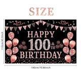 100Th Birthday Decorations For Women - Rose Gold 100Th Birthday Backdr
