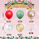 60pcs Christmas Balloons Red Green Gold Confetti Party Decor