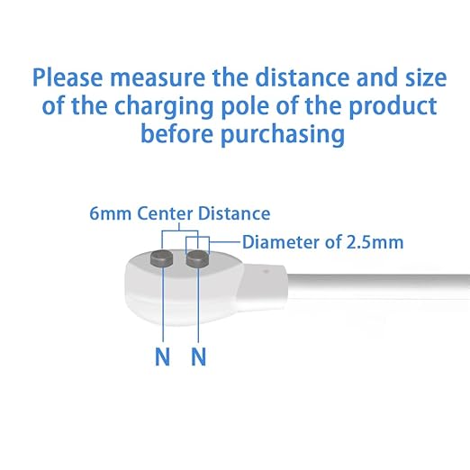 6mm Magnetic USB DC Charger Cable 2.7FT Replacement Charging Cord for Rechargeable Devices