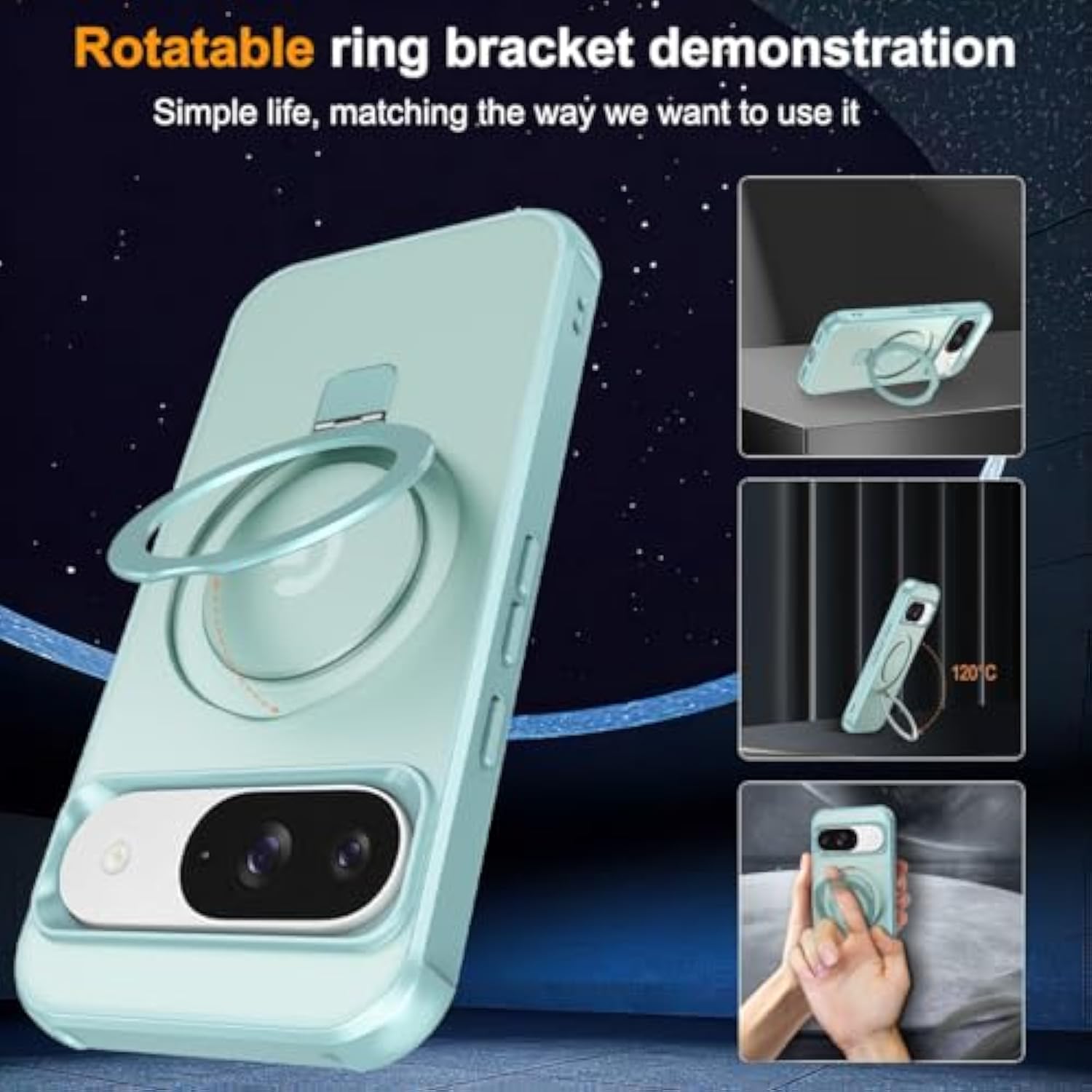 For Google Pixel 10/Pixel 10 Pro Case, [Magnetic Invisible Stand] [Compatible With Magsafe] [Military Grade Drop Protection] Slim Frosted Translucent Back Shockproof Protective Cover, Blue