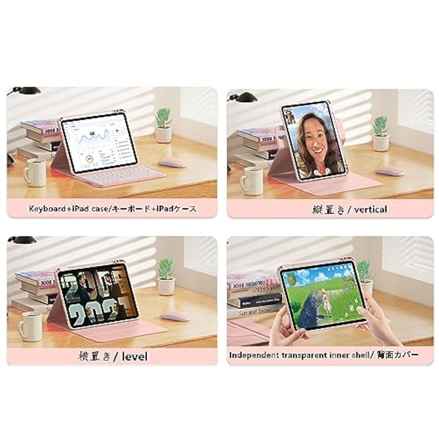 Keyboard Case For Ipad 10Th Gen 10.9 ''?I-Pad 10 Clear Back Cover With Mouse 360° Rotating Stand Magnetic Detachable Bluetooth Keyboard Folio Case With Pen Holder (Black?Round Key ?)