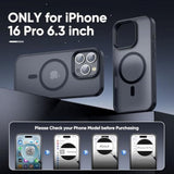 Magnetic For Iphone 16 Pro Case Fits Magsafe 16Ft Drop Resistant Matte Skin Feeling Back Cover Shockproof Slim Fit For Iphone 16 Pro Phone Case 6.3 Inch?Black Titanium