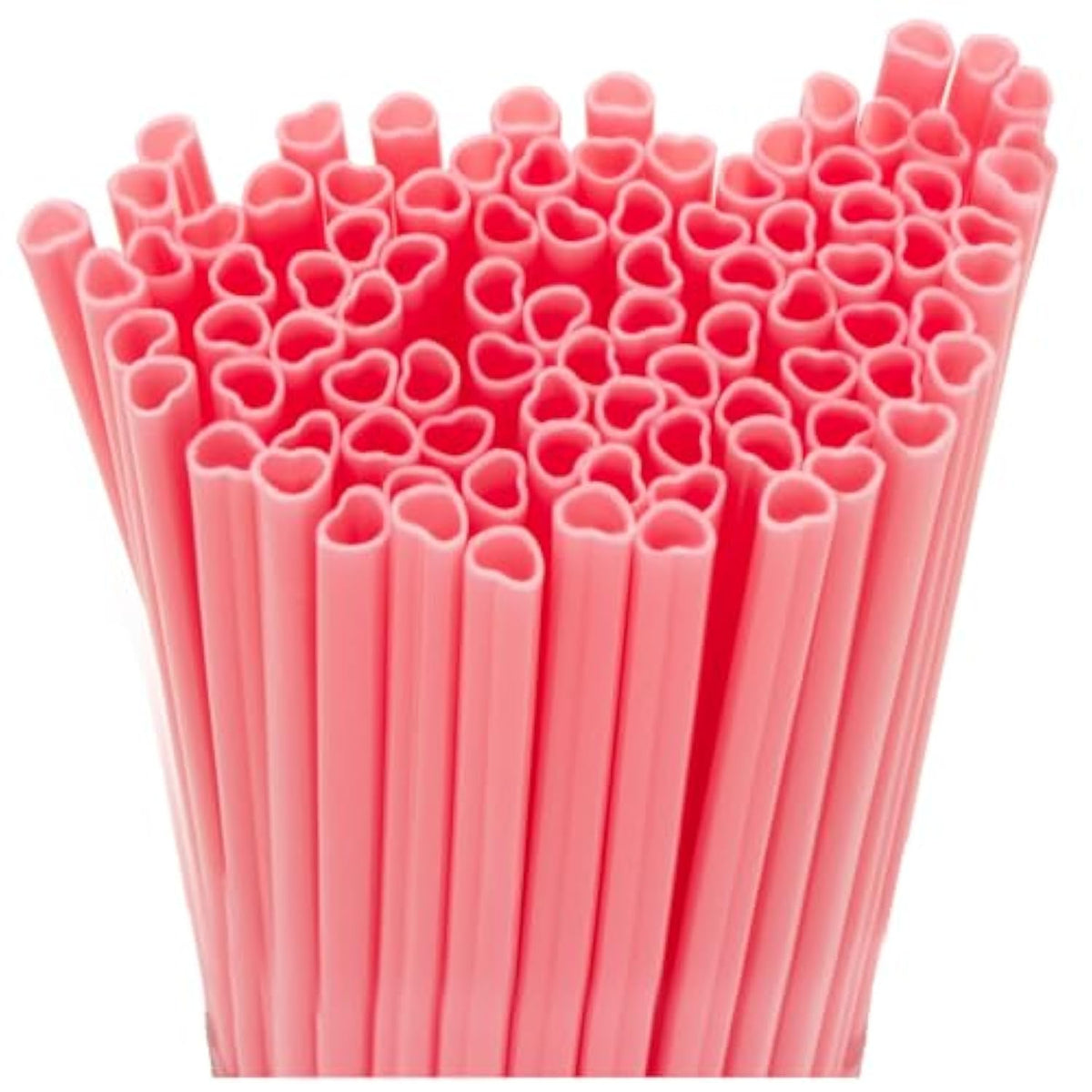 Heart Straws - Heart Shaped Pink Straws Plastic Disposable Drinking Straws Cute For Valentine'S Day, Wedding, Party, Birthdayparty, Decorations (Pink)