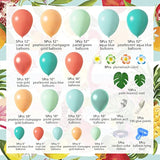 Tropical Balloon Garland Kit: Rose Gold, Blush, Blue, Palm Leaves