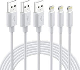 3 Pack Apple MFi Certified Lightning to USB A Cable 6FT Fast Charging Cord for iPhone 14 13 12 11 iPad AirPods