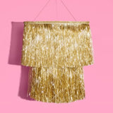 Gold Fringe Tinsel Chandelier | 16" | Bachelorette Party Decorations, Birthday Photo Booth Supplies, New Years Eve Decor, Hbd