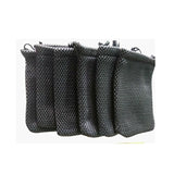 6 Pcs Black Cell Phone or MP3 Nylon Mesh Drawstring Pouch Bags