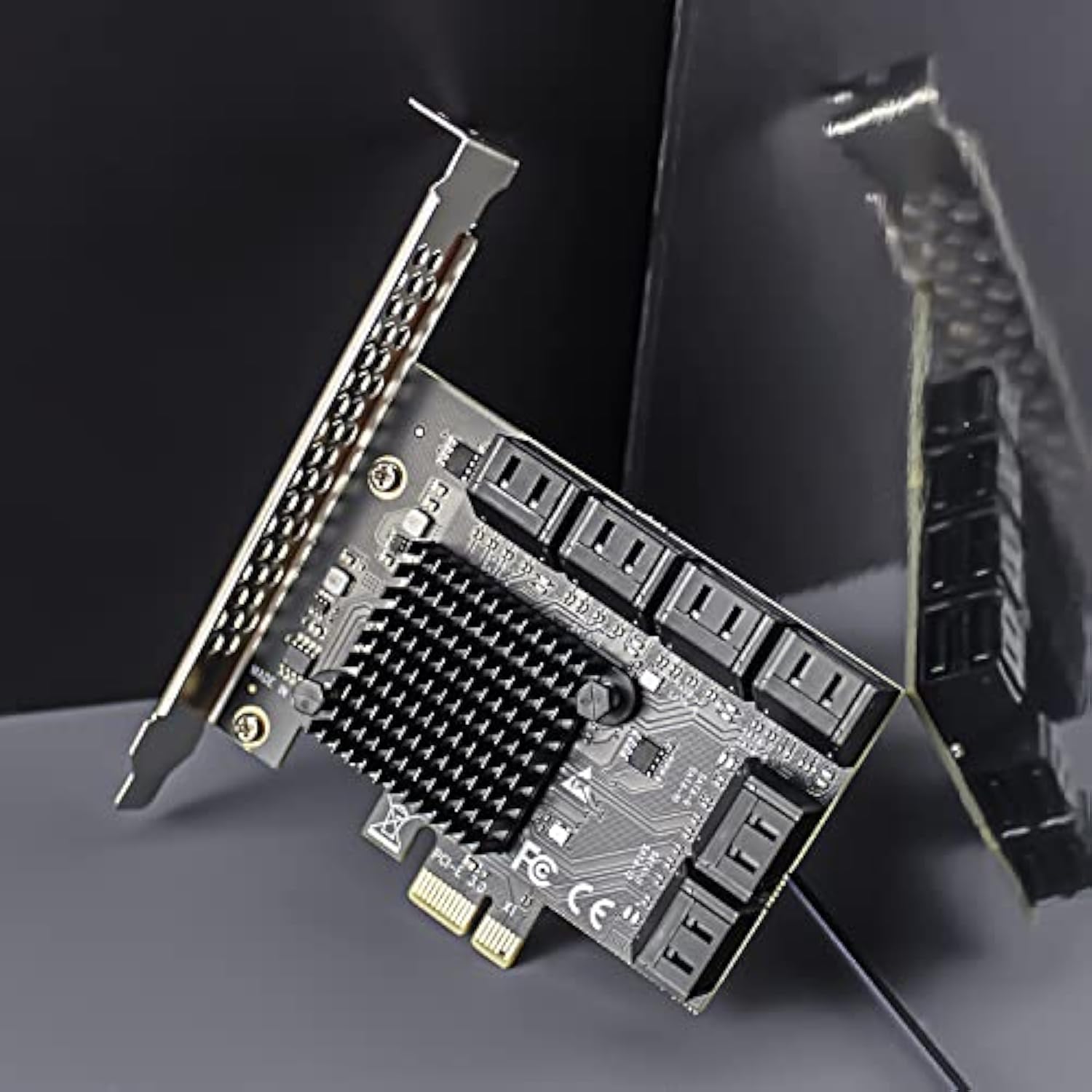 12 Ports Pcie Sata Expansion Card, Including Sata Cables And 1:5 Sata Splitter