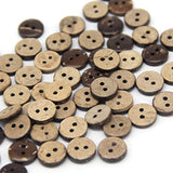 100Pcs 10Mm(0.394Inch) Brown Natural Coconut Shell Buttons, 2 Holes Ec
