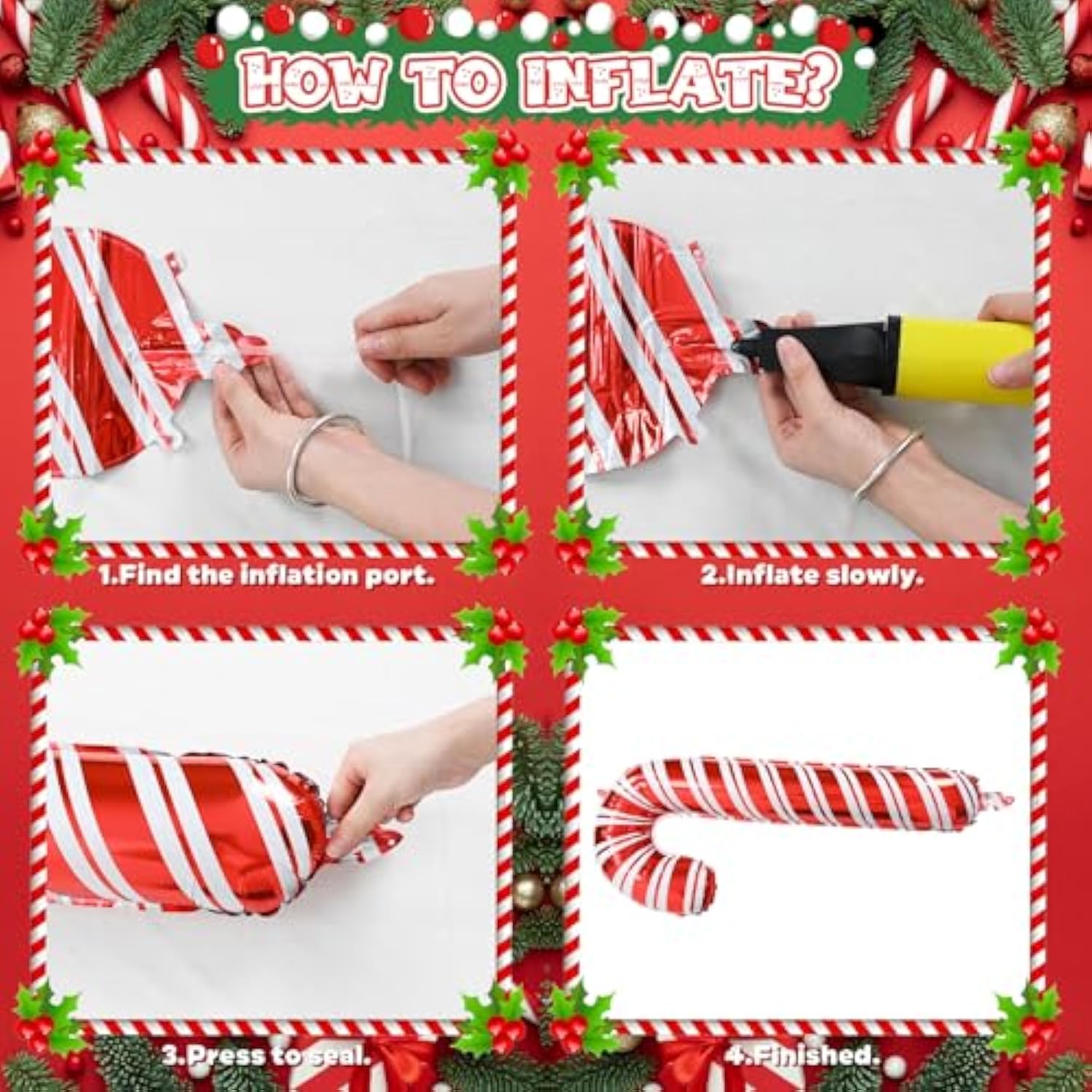 Christmas Balloon Arch Kit with Red Green White and Gold Holiday Balloons