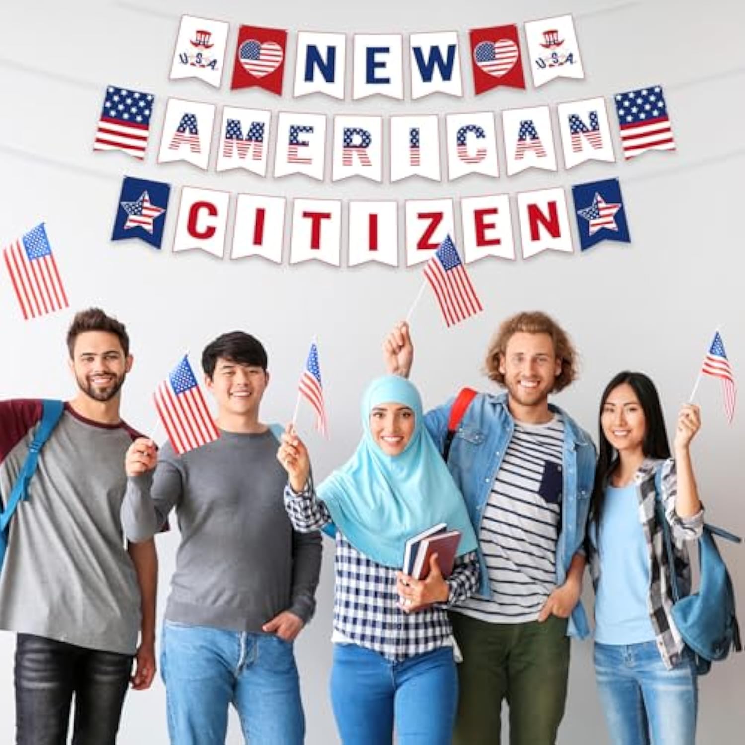 New Us Citizenship Decorations New Citizenship Congratulations Flags Banner Congratulations On Becoming A Us Citizen Banner For Oath Ceremonies Patriotic Party