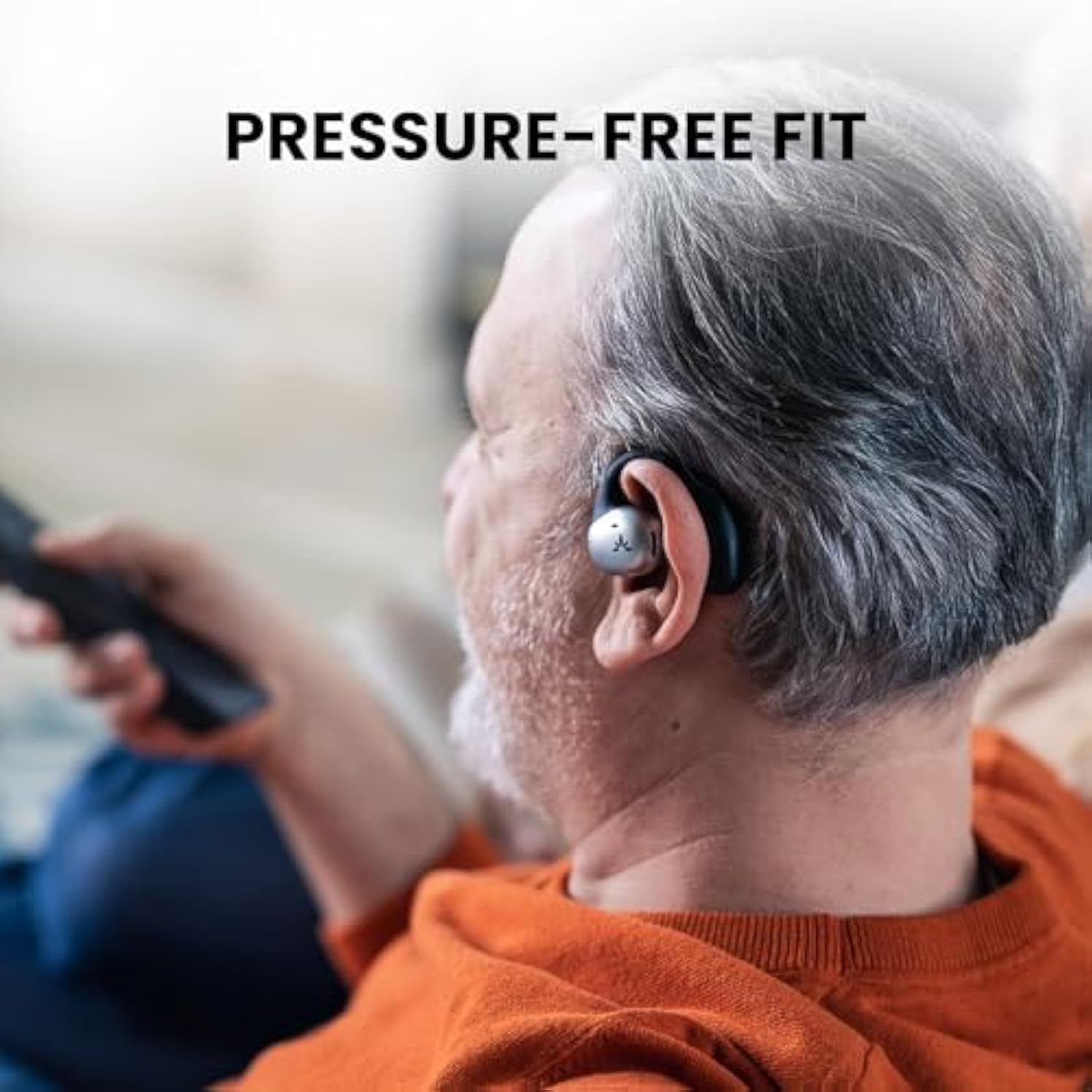 Avantree Pebble - Wireless Open Ear Earbuds with Adjustable Soft Earhook, Blue