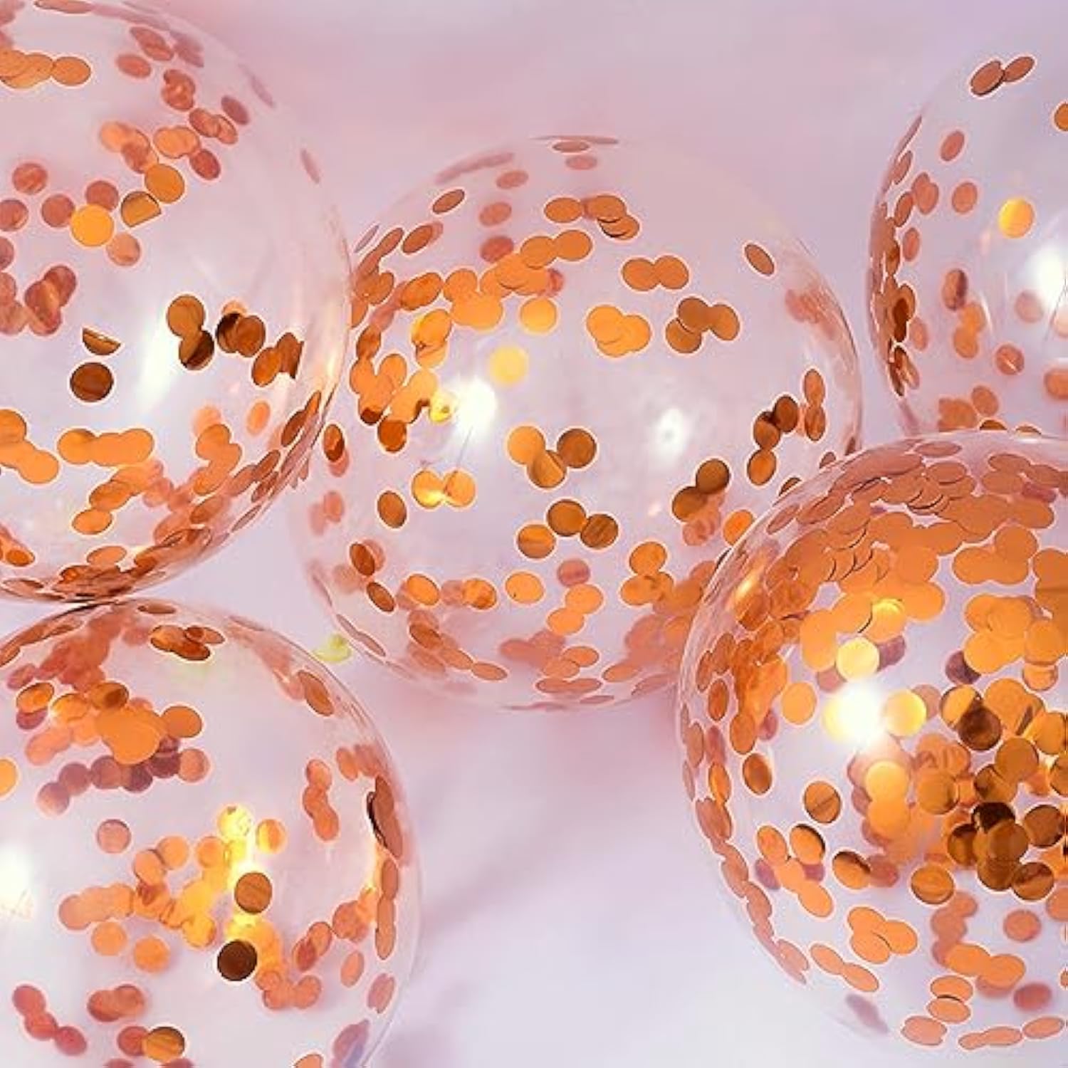 Orange Confetti Balloons, 25 Pcs Thickened 12 Inch Clear Latex Balloon With Confetti Inside For Graduation Decorations Engagement Bridal Shower Party Baby Shower Birthday Party Supplies