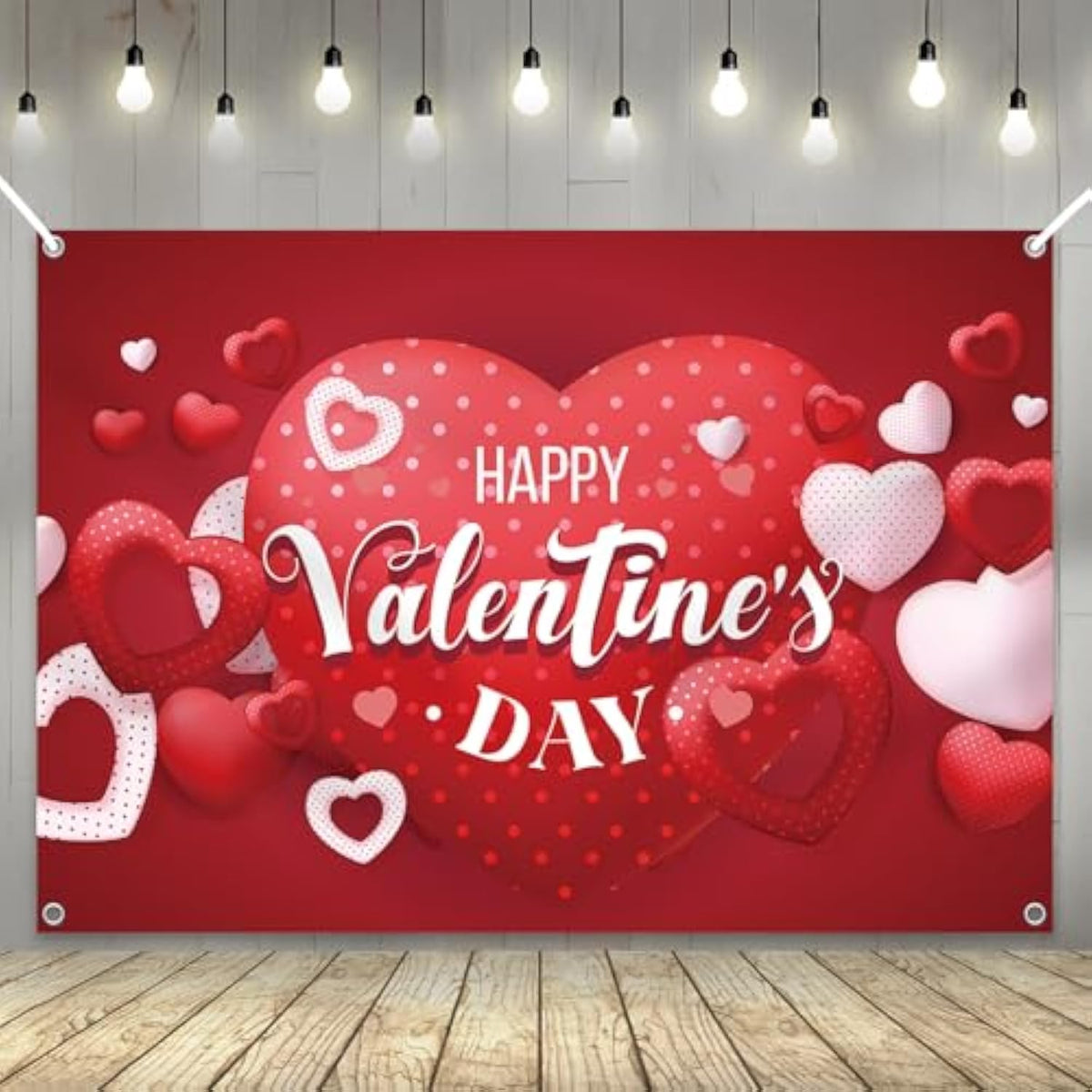 Happy Valentine'S Day Banner 72X44 Inch Backdrop For Photography, Party Decorations, Romantic Love Valentine Decorations