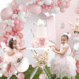 Pink & White Balloon Arch Kit: 132pcs Party Garland Decor