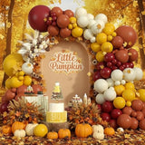 129pcs Fall Balloon Arch Kit Burgundy Orange Yellow Beige Garland for Autumn Party Decor