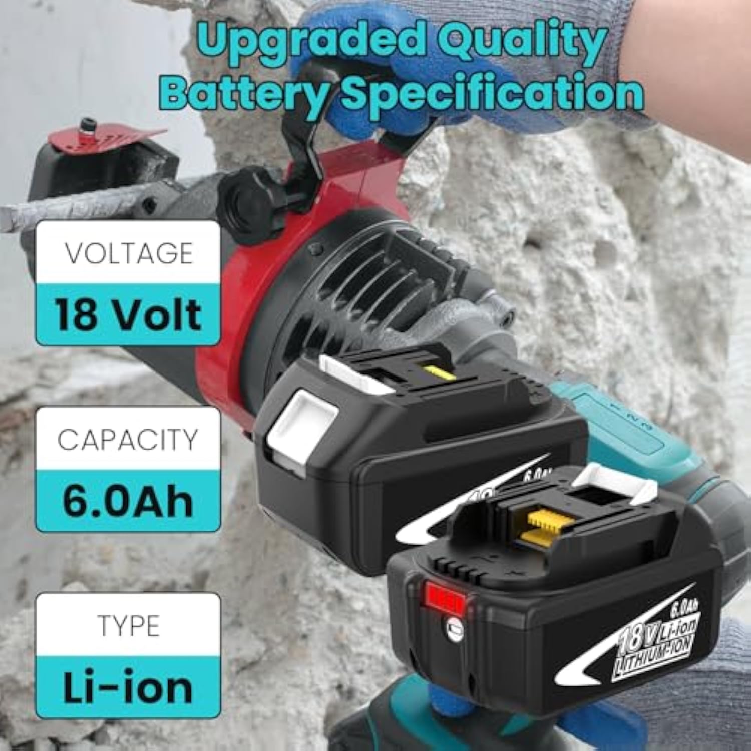 2-Pack 6.0Ah Bl1860B Replacement For 18Vbattery Compatible With18 Volt Battery Lithium-Ion Bl1815 Bl1820 Bl1820B Bl1830B Bl1835 Bl1840 Bl1850 Bl1860 Lxt400 With Led Indicato (White)