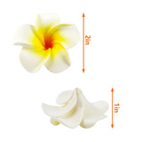 100Pcs Artificial Plumeria Frangipani Flower, Floating Flowers For Pool, Hawaiian Flowers Centerpiece, Artificial White Foam Plumeria, Petal Hat Head Diy Home Wedding Party Decoration