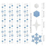 Snowflake-Snow Silver-Blue Christmas Party-Decorations Streamers - 52Ft White Winter Wonderland Frozen Hanging Paper Garland Banner,Birthday Wedding Baby Bridal Shower New Year Supplies Decor
