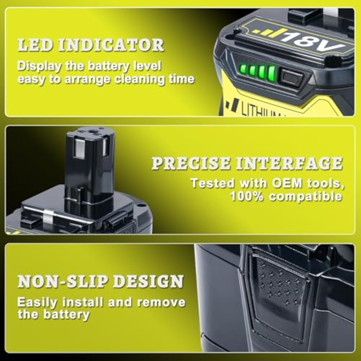 6.2Ah Battery Replacement For Ryobi 18V One+ Battery Compatible With P102 P103 P108 P109 P190 P122 18Volt Lithium Ion Batteries (2Pack)