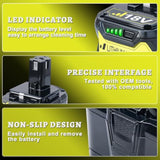 6.2Ah Battery Replacement For Ryobi 18V One+ Battery Compatible With P102 P103 P108 P109 P190 P122 18Volt Lithium Ion Batteries (2Pack)