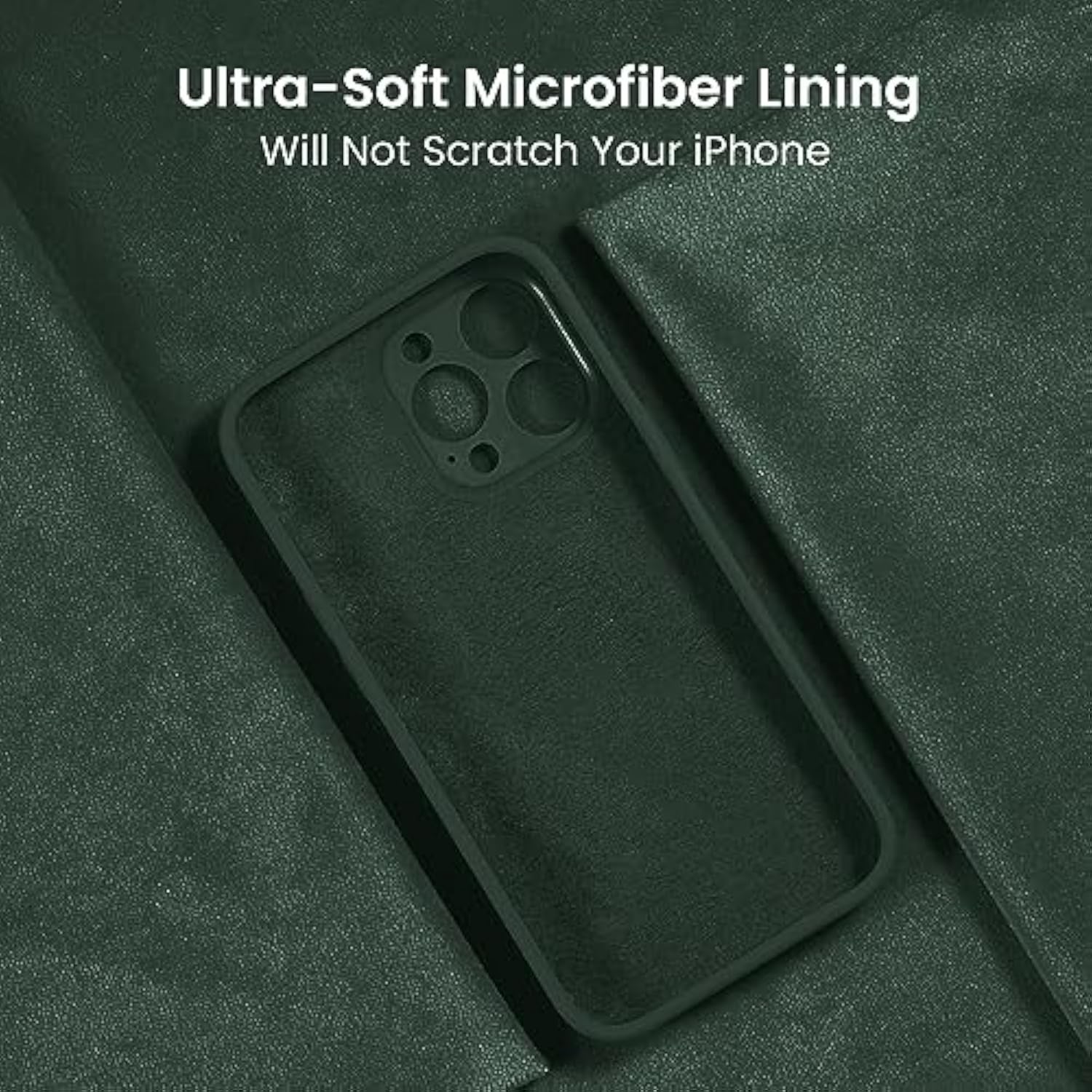 iPhone 15 Pro Silicone Case with Camera & 2 Screen Protectors 6.1in Alpine Green