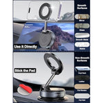 Upgraded 360° Vacuum Magnetic Phone Holder, Magnetic Car Phone Mount, Hands-Free Suction Cup Phone Holder For Car/Gym/Mirror/Shower, Car Mount Compatible With Iphone 16 Pro Max/Android