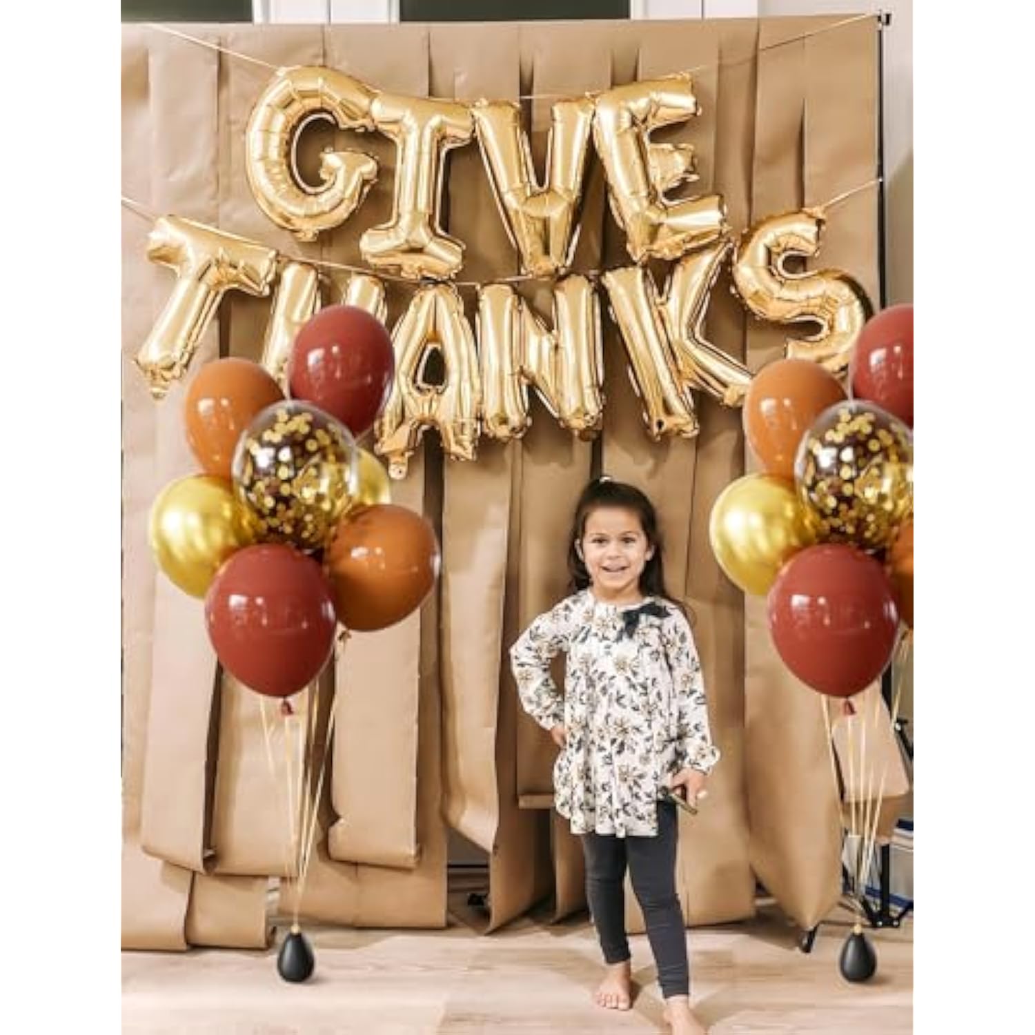 50pcs Fall Balloons 12 Inch Coco Brown Gold Confetti Latex Balloons for Thanksgiving Party