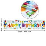 Colorful Happy Birthday Banner, Large Fabric Happy Birthday Sign Backd