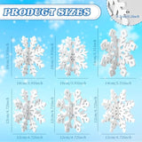 6 Set Snowflake Christmas Table Decorations - 12Pcs White Wooden 3D Snowflake Decor Tabletop Centerpiece For Christmas Party Supplies Home Decor