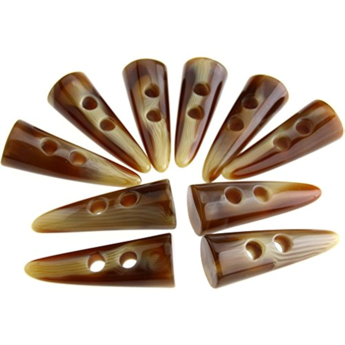 10Pcs Large Horn Imitation Tooth Toggle Buttons Compatible With Coat J