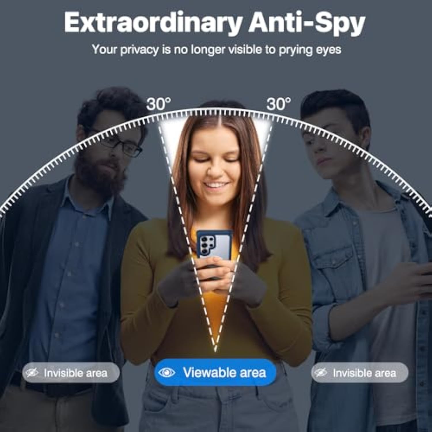 Magnetic Privacy For Samsung Galaxy S25 Ultra Case, Full Body Phone Case With Built-In 9H Tempered Glass Privacy Screen Protector And Camera Lens Cover, Shockproof Protective Bumper - Blue