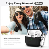 Compatible With Airpods 3 Case Cover, Silicone Protective Accessories Skin With Keychain Compatible With Apple Airpod 3Rd Generation 2021 For Women Men Girls Boys,Front Led Visible,Black