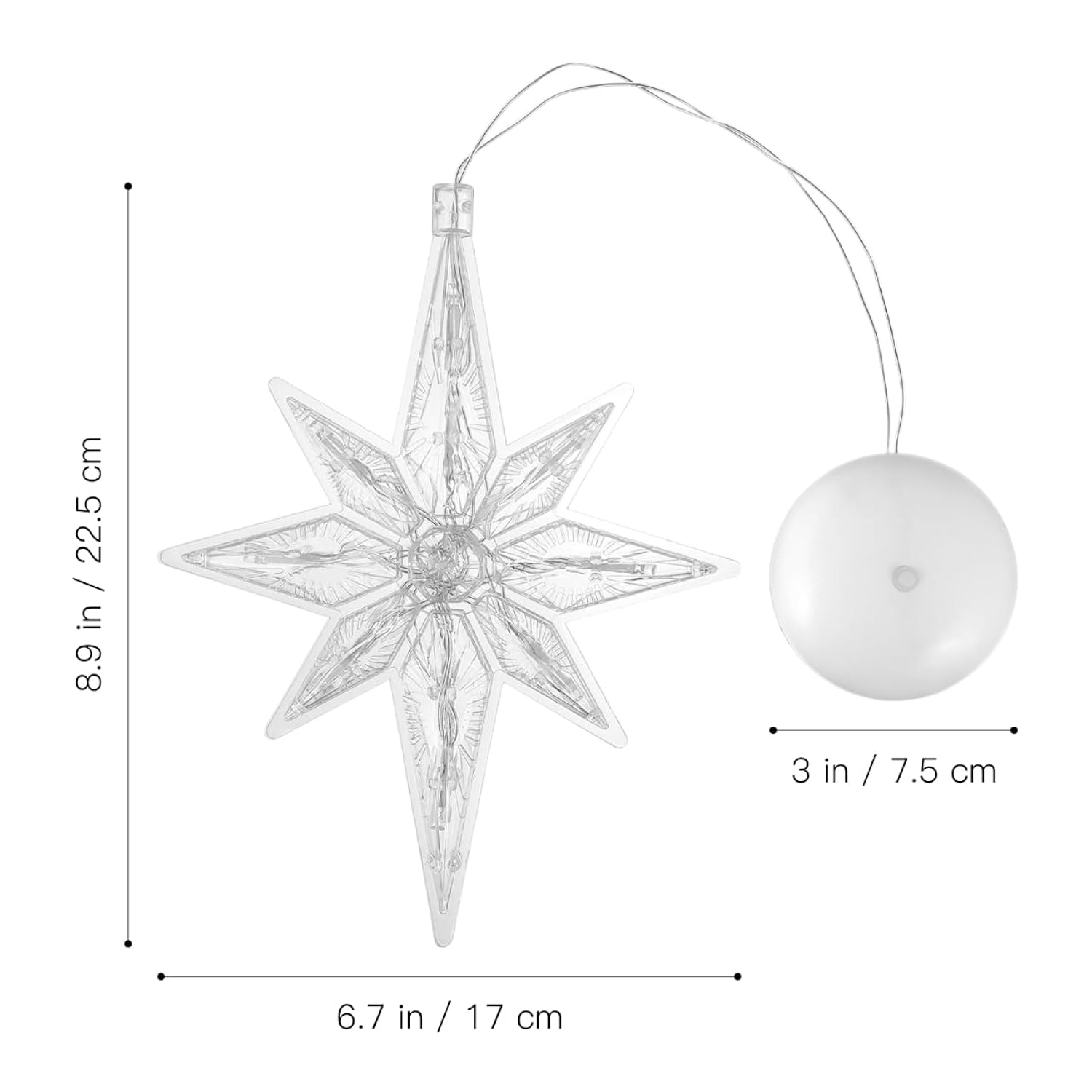 Christmas Star Window Light, Led Star Hanging Christmas Lights With Suction Cup Battery Operated Bethlehem Star Light Fo
